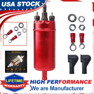 Red Inline 125psi High Pressure EFI Electric Fuel Pump Universal Kits 0580464070 - Picture 1 of 12