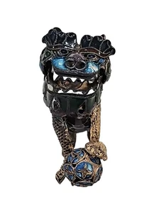 RARO antico-vintage cinese smaltato foo dog delicato filigrana  - Foto 1 di 11