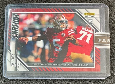 2021 Panini Instant NFL Red 65/99 Trey Lance #50 Rookie RC 49ers - Image 1 of 2