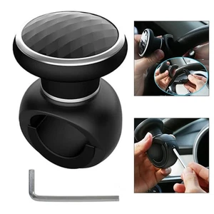 Easily Control Your Vehicle with this Ergonomic Steering Wheel Knob Black - Picture 1 of 12