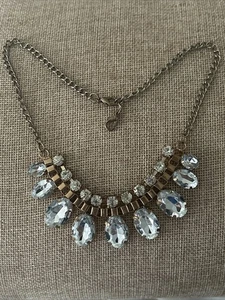 Vintage 60er Jahre - klare Strass/Zirkona Chocker Halskette goldfarben Damen Vintage - Bild 1 von 10