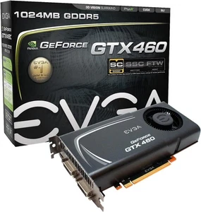 EVGA GeForce GTX 460 Superclocked EE 1024 MB DDR5 PCI-e2.0 Graphics Card - Picture 1 of 7