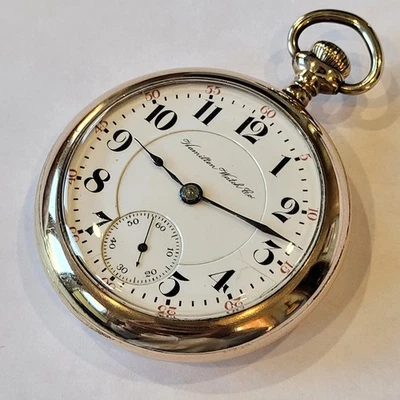 R18 ¡REPARADO! ¡RELOJ FERROVIARIO HAMILTON 21j Grado 940 años 18 1905! Foto 1 de 4
