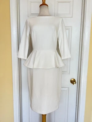 CALVIN KLEIN white peplum dress size 6 - Image 1 of 4