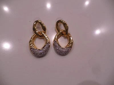 New ALEXIS BITTAR  Solanales link crystals 14K gold plated brass earring, $299! - Image 1 of 4