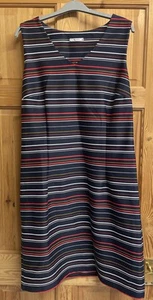 TU Knee Length Stripe Dress In Stretch Fabric Excellent Condition Uk 16 - Picture 1 of 8