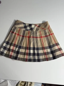 Burberry Children Plaid Pleated Skirty Beige Nova Chick Size 12Y 152cm - Picture 1 of 15