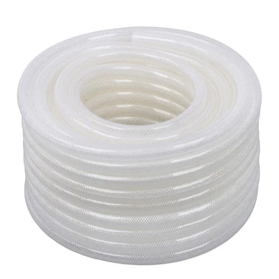 1/2" ID 3/4" OD Clear Braided PVC Hose 100ft, Flexible for Water Air Oil - Image 1 of 4