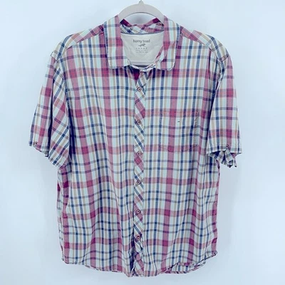 Horny Toad plaid short sleeve button down shirt sz L - Image 1 of 4