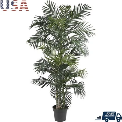 6.5ft Indoor Silk Palm Tree Realistic Faux Plant Bendable Branch Home Decor New - Image 1 of 4