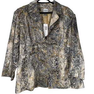 Chaqueta Jacquard Goldie Chico's De Colección Talla 3/XL Tapiz Artístico Boho Arte para Usar Nueva con Etiquetas - Imagen 1 de 8