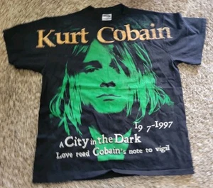 Camicia vintage Nirvana Kurt Cobain Big Face AOP punto singolo XL in utero stivali moderni - Foto 1 di 8