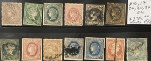 1800’s Puerto Rico & Cub Postage Stamps, Catalogs $235+, Scott #16. 17, 26 Etc - Picture 1 of 1