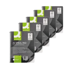 QConnect A5 Notebooks 80 Foglie Righed Fine e Margine Spirale Pad (Confezione da 5 d6 - Foto 1 di 1