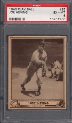 1940 Play Ball #35 JOE HEVING PSA 6 EX/MT Boston RED SOX - CENTERED! - Image 1 of 2
