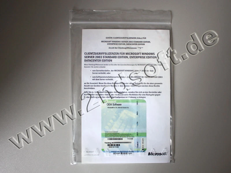 5 Zugriffslizenzen (Device/Geräte) für Windows 2003 Server R1 / R2, SB, deutsch - Bild 1 von 1