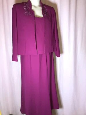 NUEVO SIN ETIQUETAS 3 PIEZAS Positive Attitude 14 Falda Magenta Traje Chaqueta Top Vacaciones PB14 Foto 1 de 4