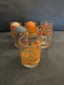 Vintage Hallmark Autumn Leaves Candle Holder Thanksgiving Votive Glass-NOS-(6) - Picture 1 of 7