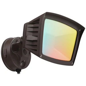 LED 3CCT Flood Light Dusk to Dawn, Sensor Security Light, Bronze - Picture 1 of 6