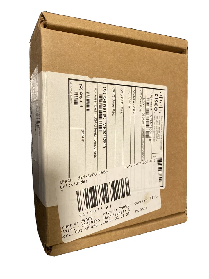 MEM-3900-1GB 1GB Approved Dram Memory Upgrade for Cisco 3900 series 3925 3945  - Image 1 of 2