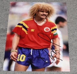 Foto Autógrafo Carlos Valderrama FIRMADO PERSONALMENTE A MANO 12x8 - Regalo Colombia - Imagen 1 de 2