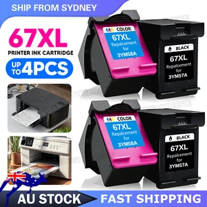 Generic 67XL 67 XL Ink For HP DeskJet 2330 2700 2720 4120 4122 Envy 6030 6420 - Picture 1 of 17
