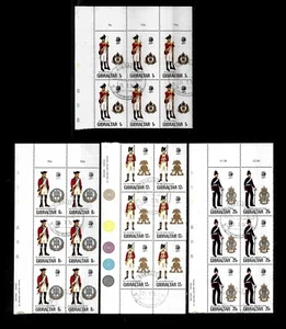 Gibraltar 1976 Military Uniforms (8th series) complete used blocks of 6 (G310) - Picture 1 of 1