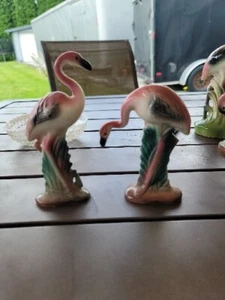 Vintage, mid-century Art Deco Style Pink Flamingo Ceramic Figurine Flamingo 1940 - Picture 1 of 5
