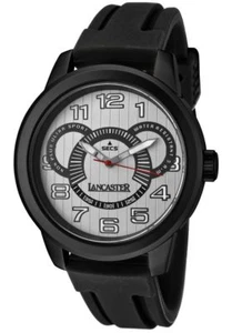 Lancaster Men's OLA0458SL-NR-NR Non Plus Ultra Silver Dial Black Silicon - Picture 1 of 1