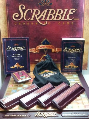Scrabble 50th Anniversary Collector's Edition Crossword Board Game 1998 Complete - Image 1 of 4