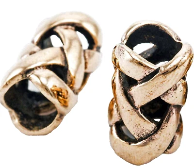 Bart Perle Bartperle Bartschmuck Bronze Knotenwerk Bartspirale Loch 6mm + Gummis - Bild 1 von 3