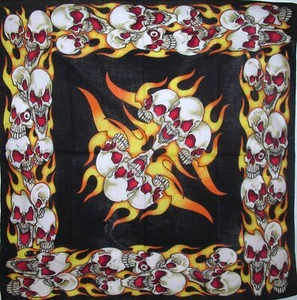 Laughing Flaming Skull Motorcycle Biker Bandana!!!New - Picture 1 of 1
