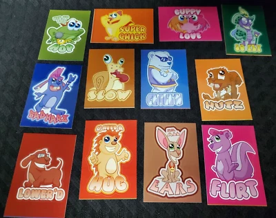 12 Vending Machine Stickers Lot Cute Cartoon Animals With Sayings No Duplicates - Image 1 of 2