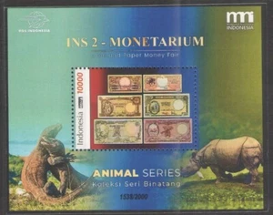 Indonesia WWF Wild Animal Bank Note on Stamps MS Very Handling fold MNH - Picture 1 of 1