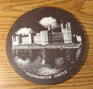 Caernarfon Castle UK Souvenir 6" runde Fliese Wandbehang Gwynedd Wales - Bild 1 von 2