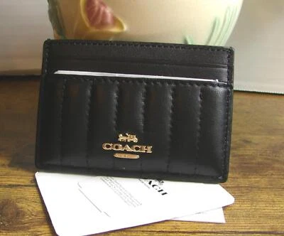 Coach Black Quilted ID Card Case NWT - Image 1 of 3