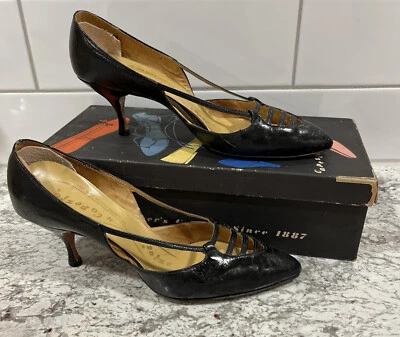 Vintage 50's 60’s Black Leather Capezio Pumps With Original Box - Image 1 of 4