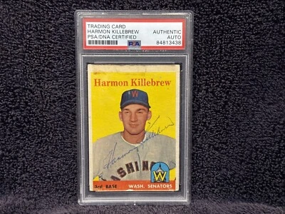 VINTAGE 1958 Topps #288 Harmon Killebrew AUTO'D Card, Washington Senators, PSA! - Image 1 of 4