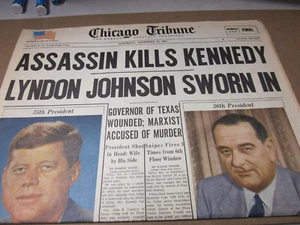 Replica Chicago Tribune November 23 1963 Assassin Kills Kennedy - Picture 1 of 3