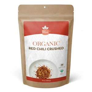 Copos de pimiento rojo orgánico - copos de pimiento rojo triturado seco - 16 OZ - Imagen 1 de 3