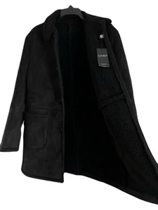 Ralph Lauren Men's Lefferts Classic Fit Faux Shearling Overcoat 36S Black $495 - Picture 1 of 4