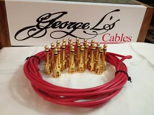 NEW George L 155 Pedalboard Effects Cable Kit XL .155 Red / GOLD - 20/20 - Picture 1 of 1