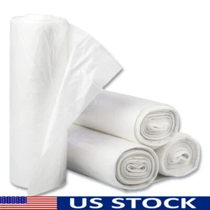 Heavy Duty Clear Garbage Bags 60 Gal High Density Star Sealed 25 Bags 8 Pack New - Picture 1 of 6