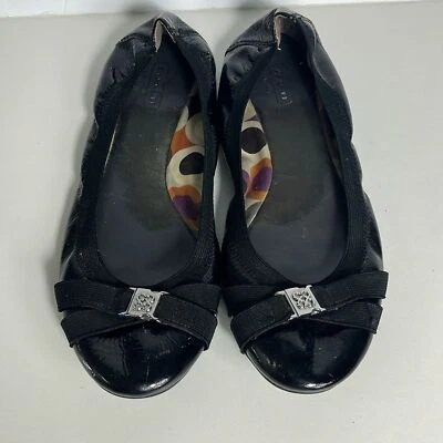 Coach Zapatos Planos Ballet Charol Negro Mujer’s 8 Foto 1 de 4