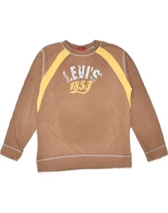 Levi's Jungen grafisches Sweatshirt Pullover 9-10 Jahre braun gestreift Baumwolle TO04 - Bild 1 von 3