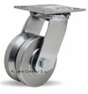 S-STA-4SVB Hamilton Ruota girevole con scanalatura a V in acciaio inox 4", capacità 800 libbre - Foto 1 di 1