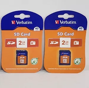 2 New factory sealed Verbatim 2GB SD Card Compact Flash Drone Photo Camera - Picture 1 of 4