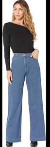 NWT DL1961 Women's Size 24 Zoie Wide Leg Relaxed Fit Blue Mid Laser Jeans - Picture 1 of 8