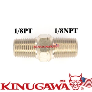 Adapter Fitting 1/8" NPT to 1/8PT 1/8BSPT Oil Feed Pressure Sensor - Foto 1 di 1