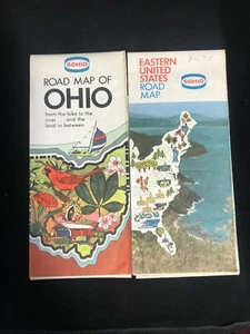 2 Vintage SOHIO Road Maps - Ohio 1980 - Eastern United States 1978 - Picture 1 of 2